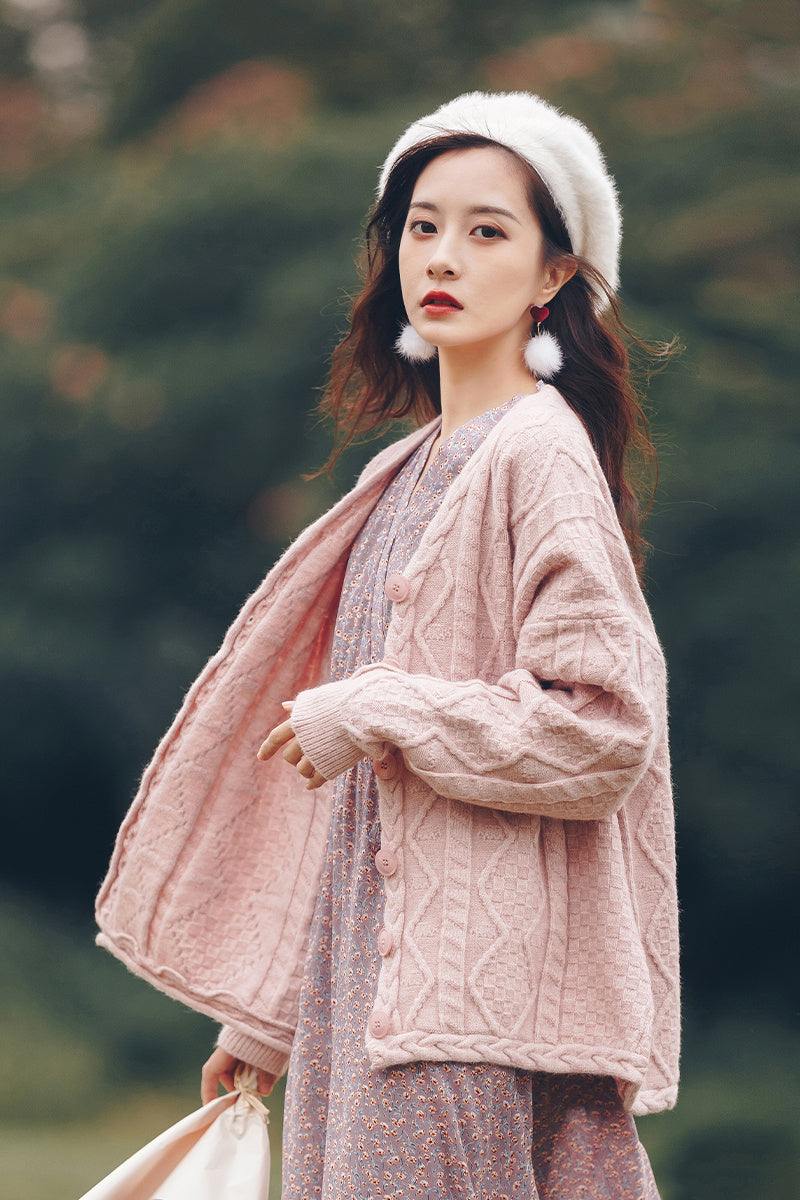 Spring And Autumn Outer Wear Sweater Retro Loose Outer Wear Knitted Top