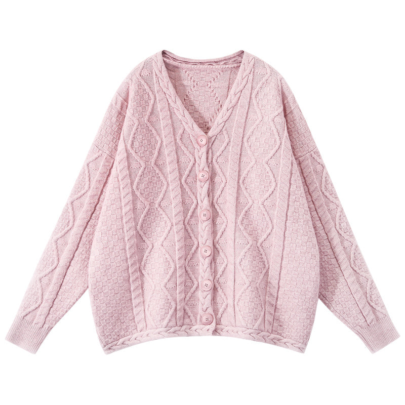 Spring And Autumn Outer Wear Sweater Retro Loose Outer Wear Knitted Top
